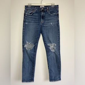 Agolde. Sophie High Rise Distressed Cropped Skinny Jeans. Size 30.